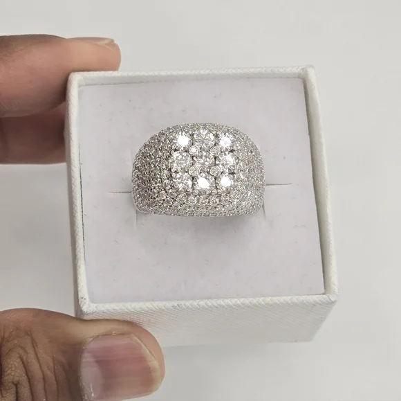 925 Sterling Silver Moissanite Diamond Ring For Men